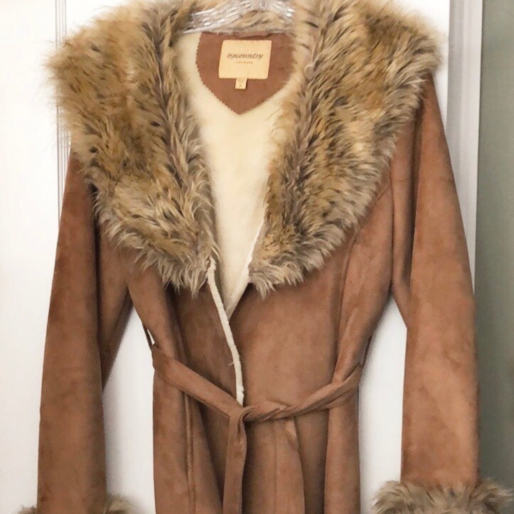 Upcountry by DU MONDE faux suede coat, Sz. S - Picture 3 of 6